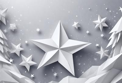 The primary subject of the image is a white star, which is the main object, scene, or focus of the image. The setting or background features a gray wall, which adds to the visual style of the image. The overall atmosphere is calm and serene, with the white star being the main point of interest.